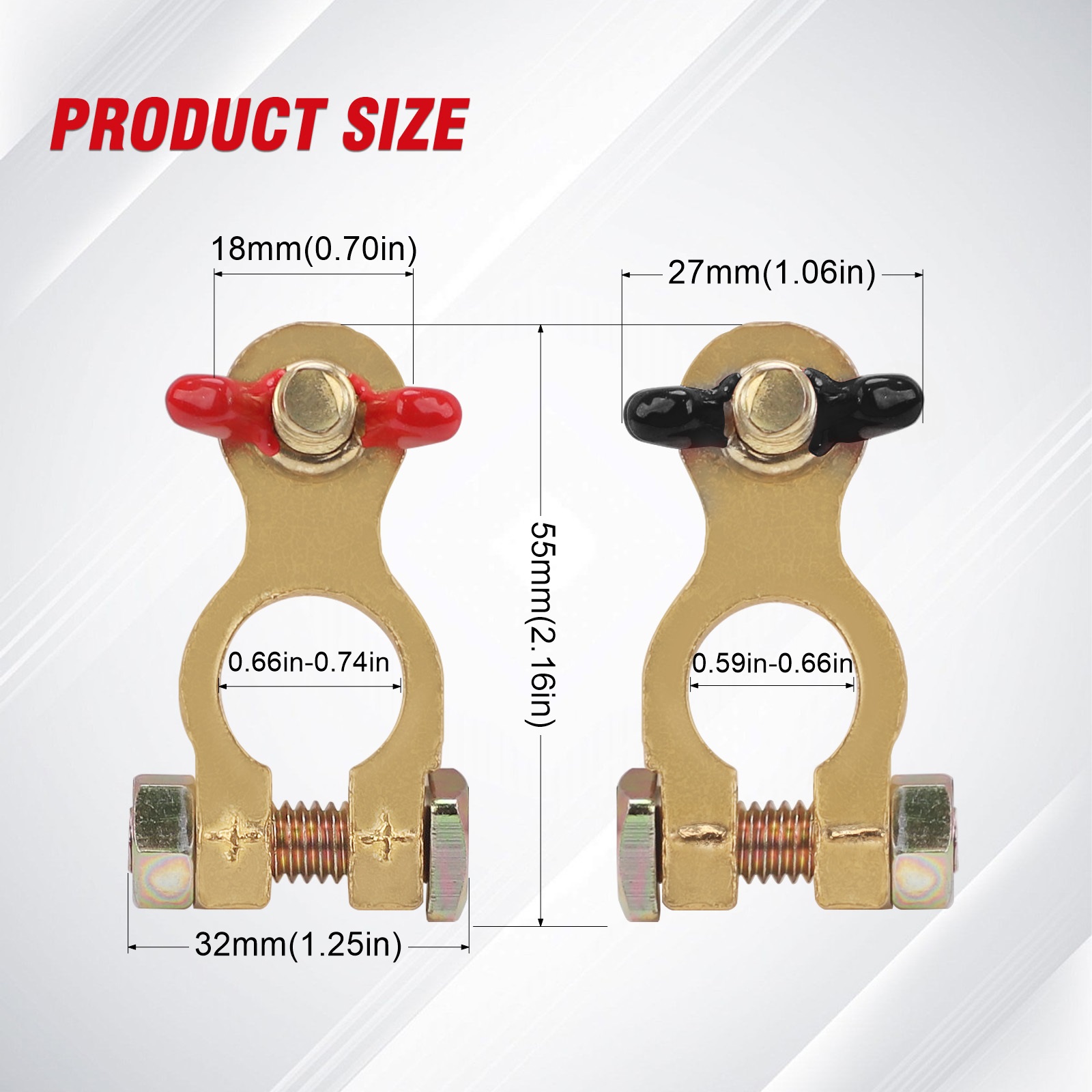Battery Terminal Clamps Quick Release Brass - Terminais de bateria cspeeed para carro,