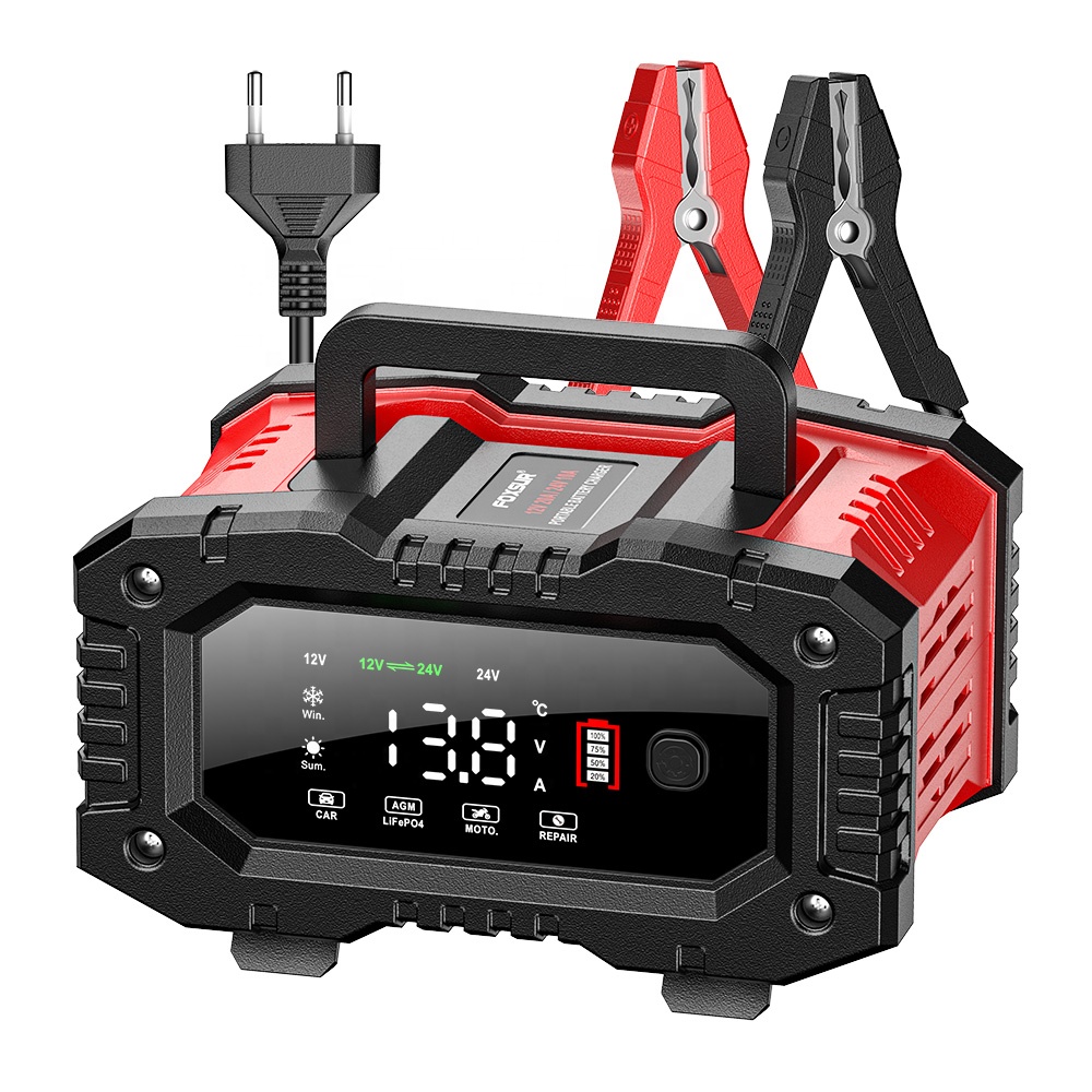 Smart Car Battery Charger 12V 24V 20A - Carregador de Bateria Inteligente FOXSUR FPT-200