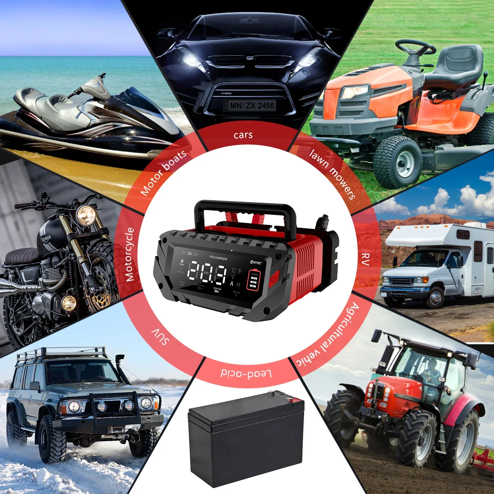 EAFC 30A Carregador de bateria - Lifepo4 Battery Charger Smart Automatic avaliação e preço