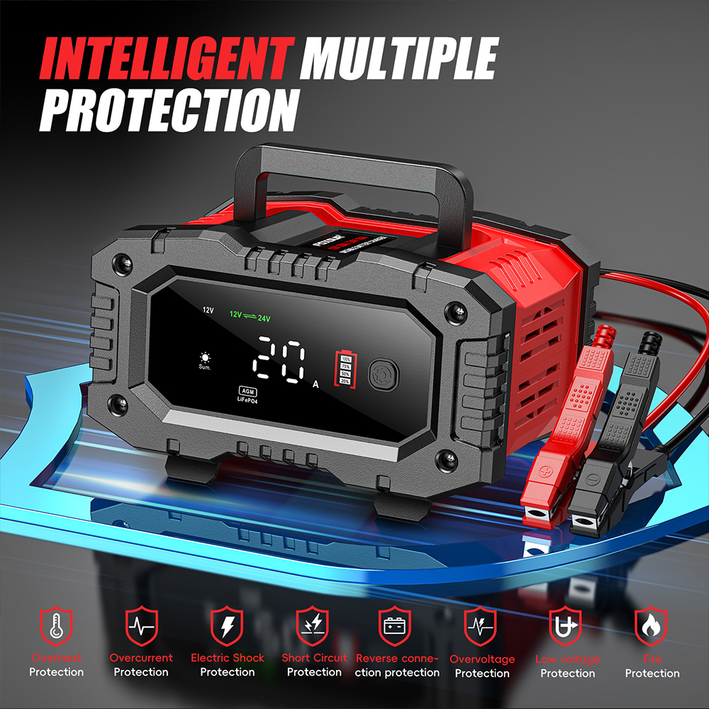 12v 10a 24v 20a carregador de  - Smart Car Battery Charger 12V 24V 20A avaliação e preço