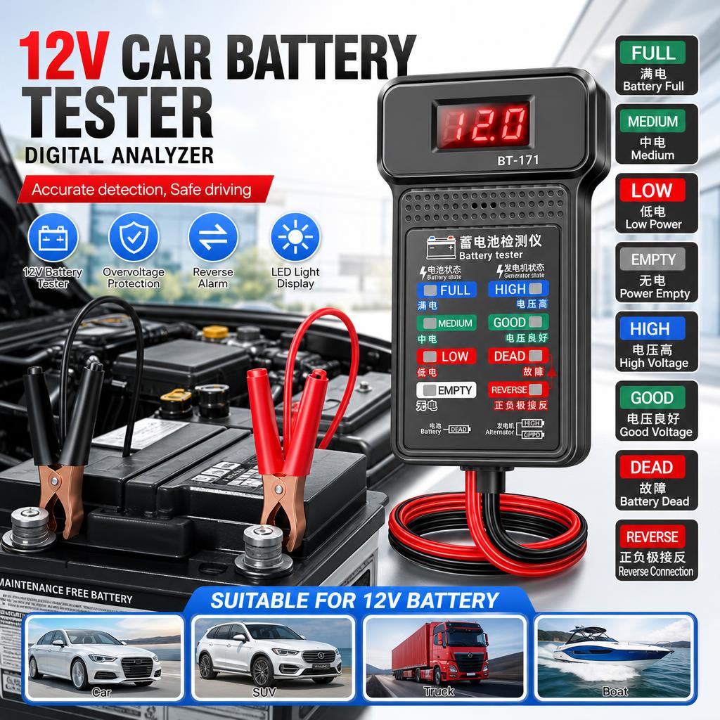 Testador de Bateria Automotiva - Car Battery Load Tester Digital Cranking avaliação e preço