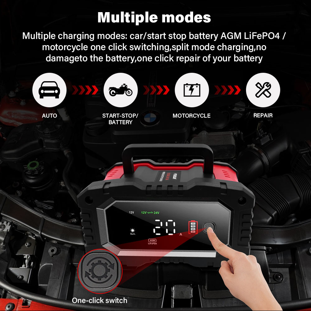 Carregador de Bateria para Car - Smart Car Battery Charger 12V 24V 20A avaliação e preço