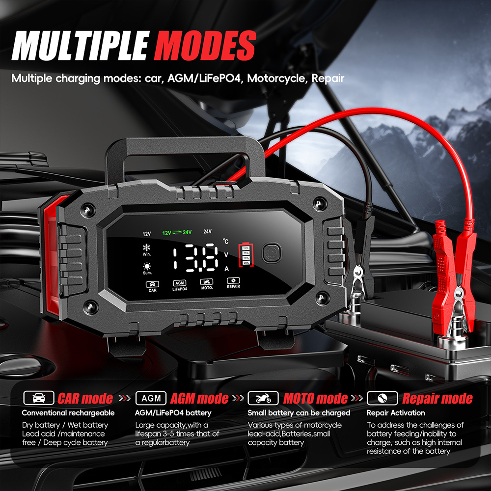 Carregador de bateria intelige - Smart Car Battery Charger 12V 24V 20A avaliação e preço